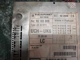 RADIO CD OPEL ASTRA H OEM: 93183869.